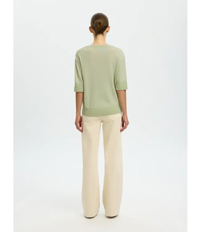 Selected Femme Thea Knit Merino V-neck  Lint