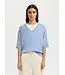 Selected Femme Thea Knit Merino V-neck Cashmere blue