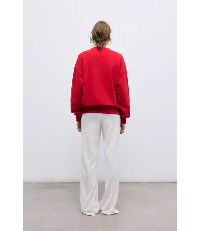 The New Society The Logo Sweatshirt Tulip Red