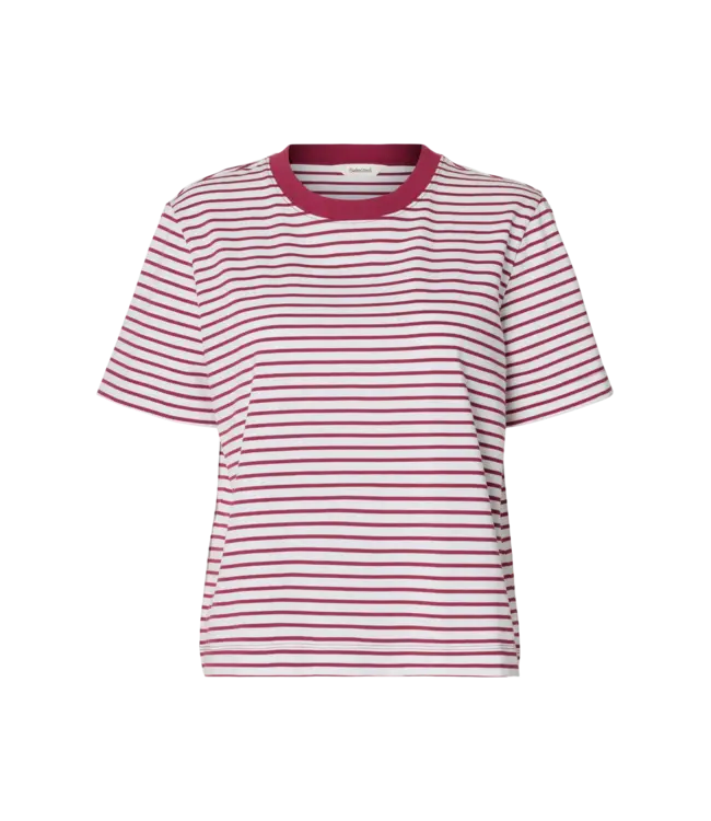 Selected Femme Essential Striped Boxy Tee Anemone