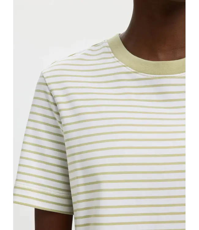 Selected Femme Essential Striped Boxy Tee Lint