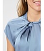 Neo Noir Fleur Drapy Satin Blouse Dusty Blue