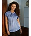Neo Noir Fleur Drapy Satin Blouse Dusty Blue