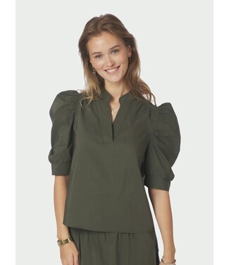 Neo Noir Roella Poplin Blouse Army