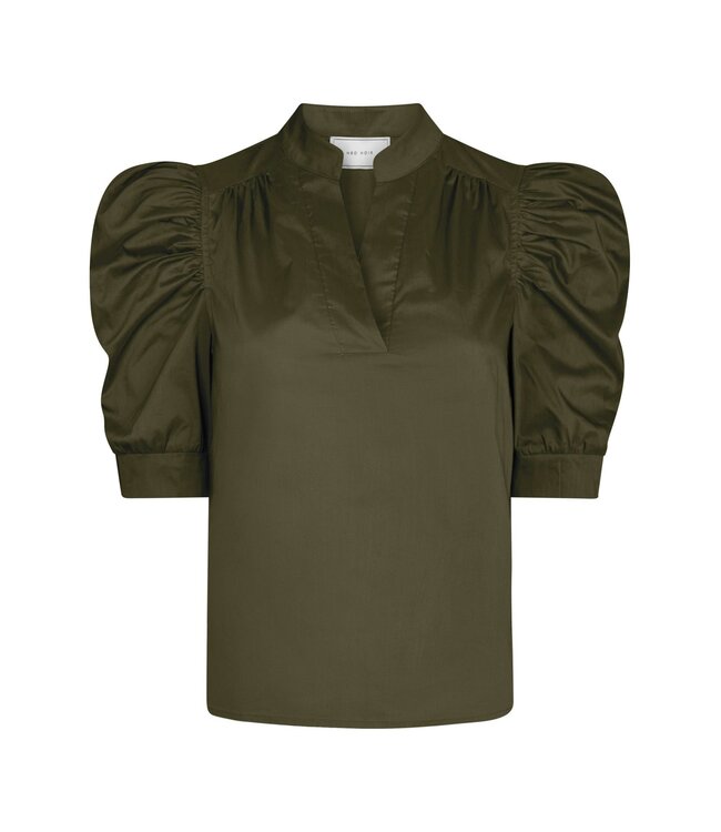 Neo Noir Roella Poplin Blouse Army