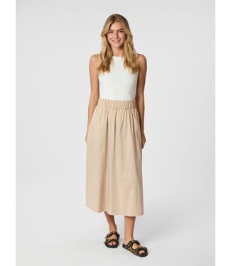 Neo Noir Yara Poplin Skirt Dark Sand