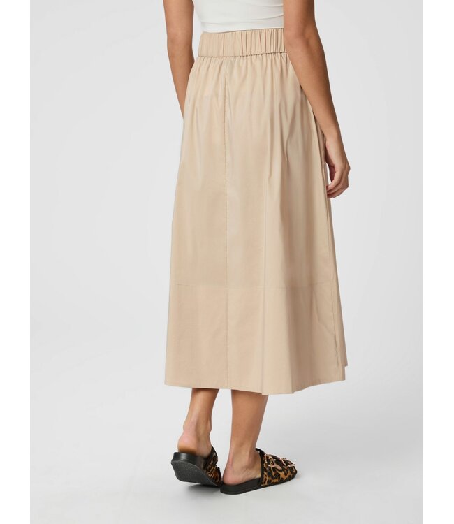 Neo Noir Yara Poplin Skirt Dark Sand