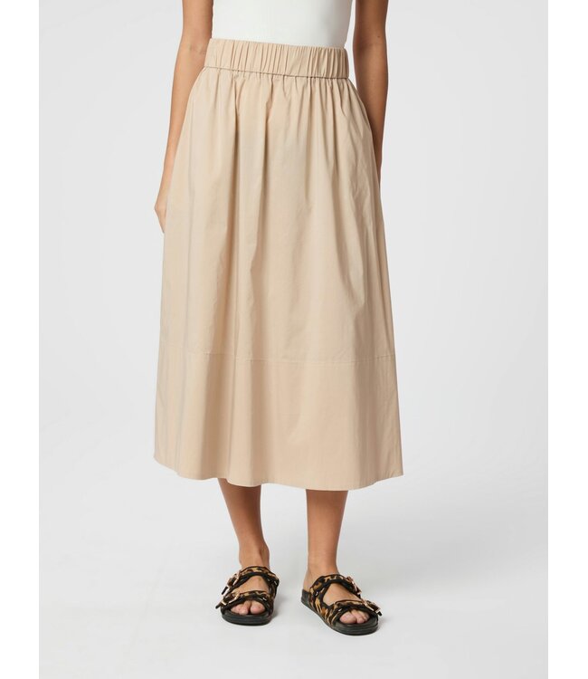Neo Noir Yara Poplin Skirt Dark Sand
