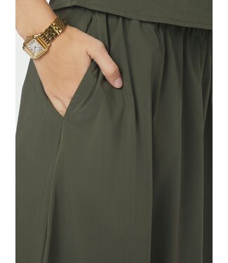 Neo Noir Yara Poplin Skirt Army