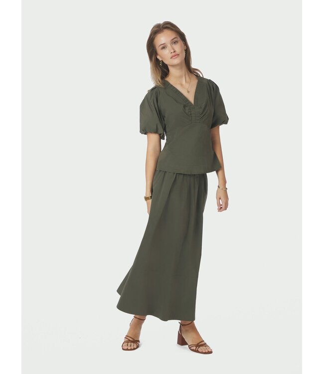 Neo Noir Yara Poplin Skirt Army