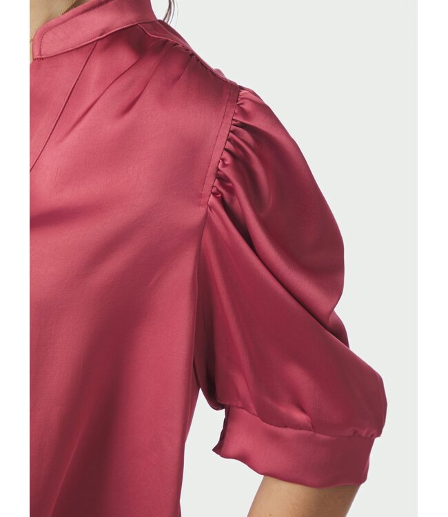 Neo Noir Roella Heavy Sateen Blouse Cherry Pink