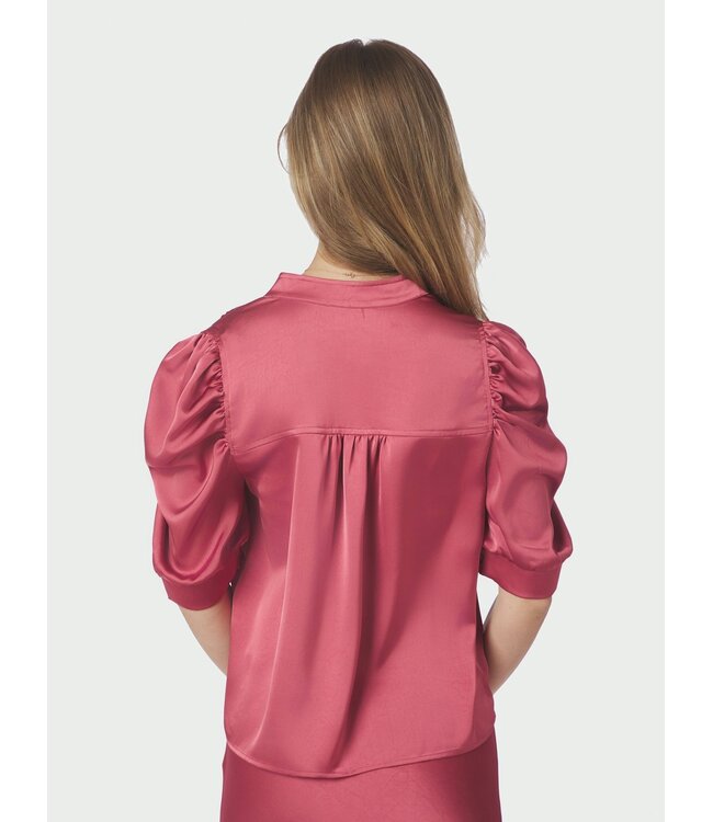 Neo Noir Roella Heavy Sateen Blouse Cherry Pink