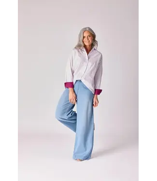 Lalotti Pearl Blouse Lavender Pink Stripe