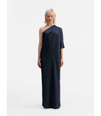 Ahlvar Ella Satin Dress Blue Grey Acetate