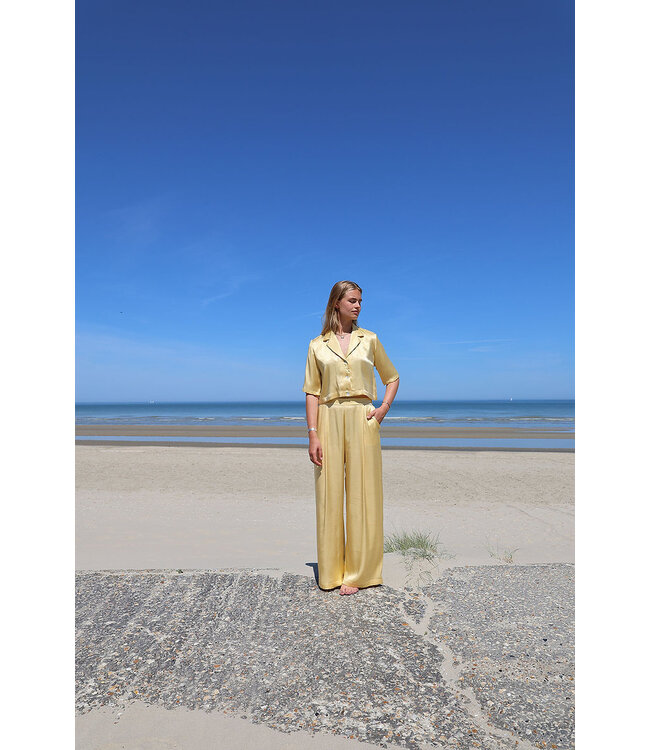 Simply Sil Petal Pants Lurex Satin Butter Yellow