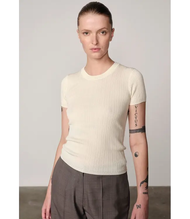 Herskind Lewis Knit T-shirt Off White