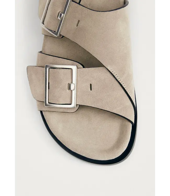 Alohas Alba Suede Beige Leather Sandals