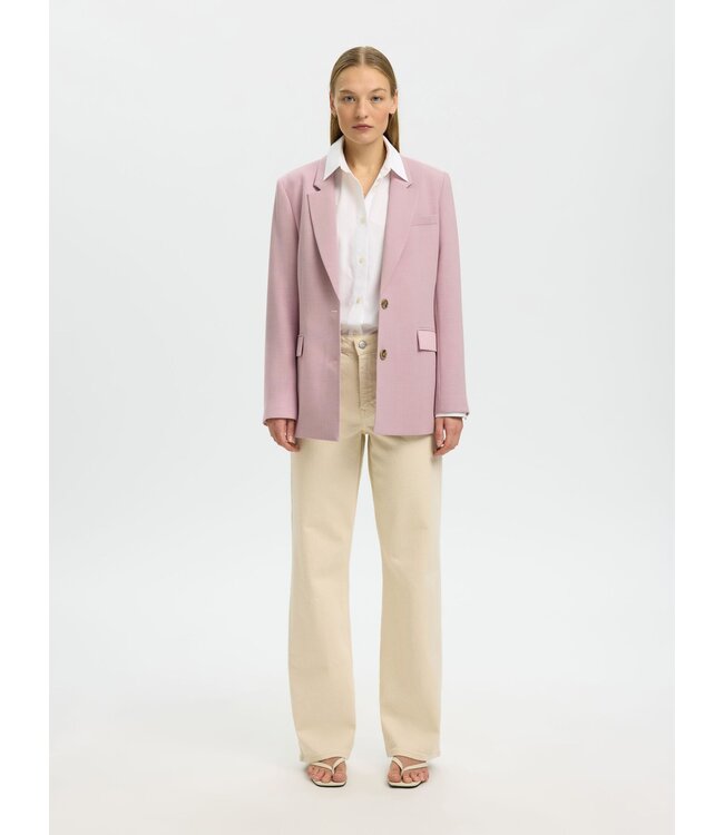 Selected Femme Rita Relaxed Blazer Bleached Mauve
