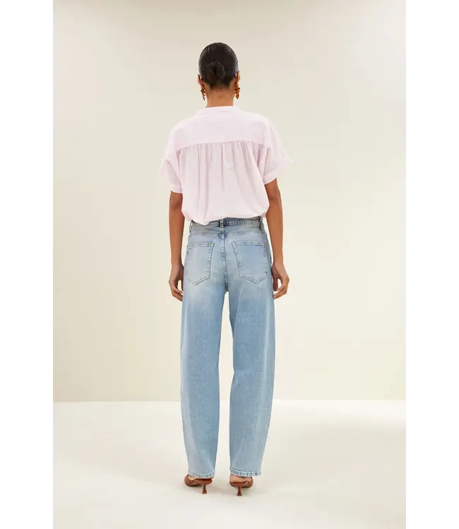 By Bar Minte Pinstripe Blouse