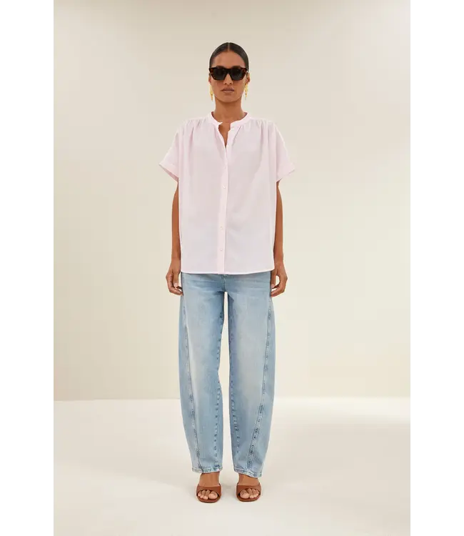 By Bar Minte Pinstripe Blouse