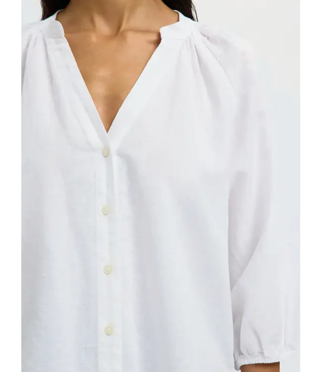 Selected Femme Clea Alberta Linen Blend Shirt Bright White