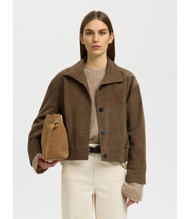 Selected Femme Stella Medium Suede Bag