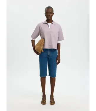 Selected Femme Romie 2/4 Neck Top Misty Rose