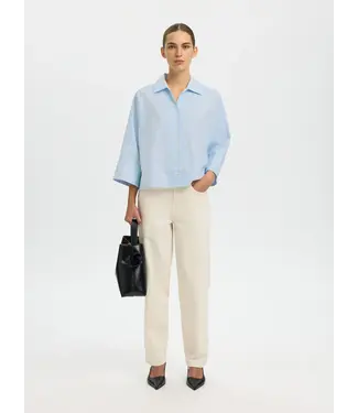 Selected Femme Ester Oversize 3/4 Shirt Malibu Stripe