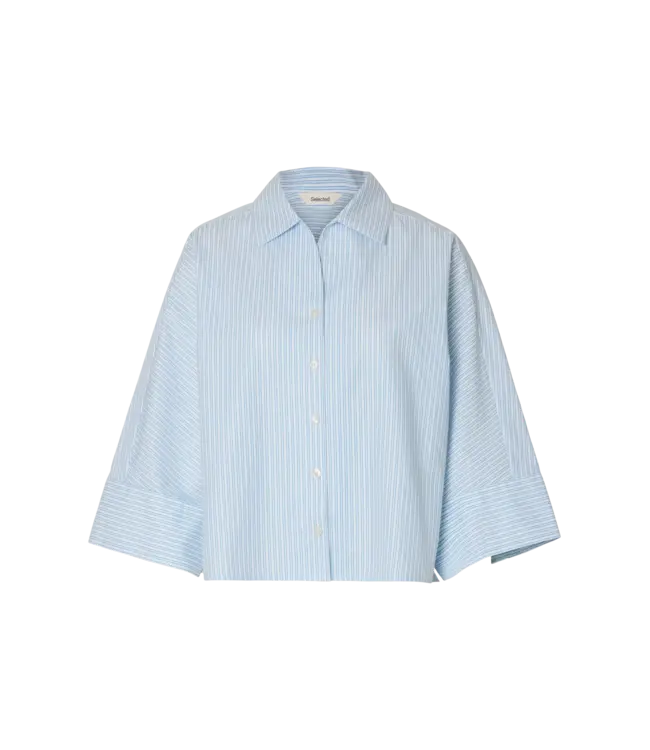 Selected Femme Ester Oversize 3/4 Shirt Malibu Stripe