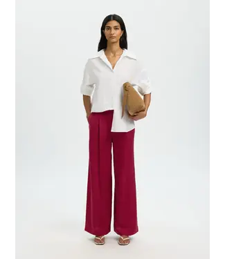 Selected Femme Lyra Wide Linen Pants Anemone