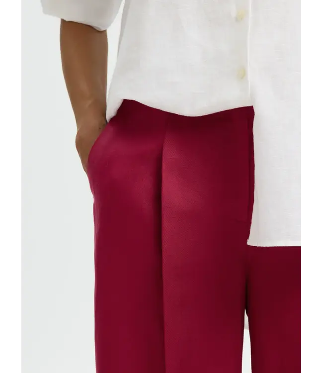 Selected Femme Lyra Wide Linen Pants Anemone