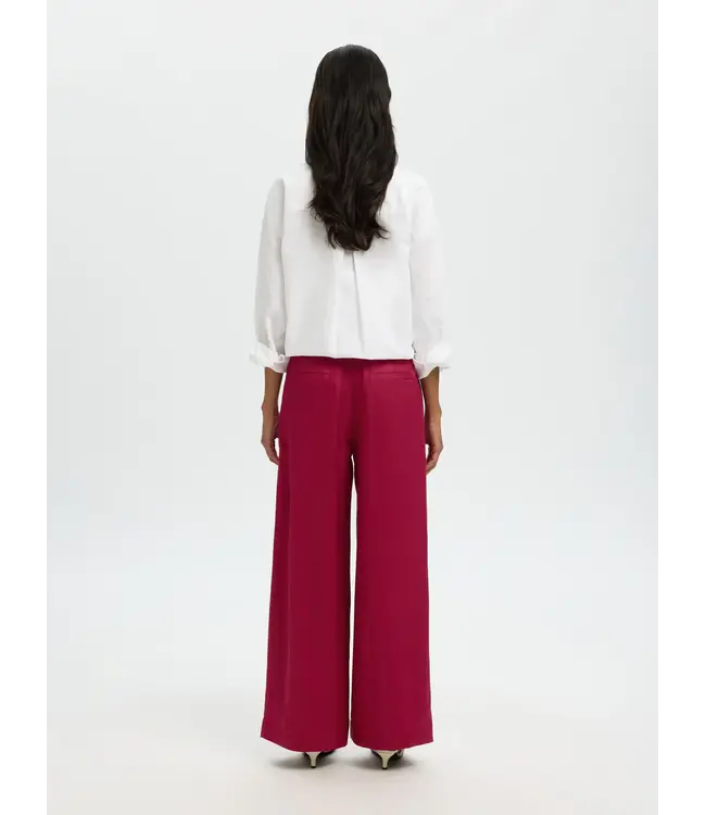 Selected Femme Lyra Wide Linen Pants Anemone