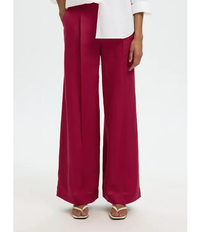 Selected Femme Lyra Wide Linen Pants Anemone