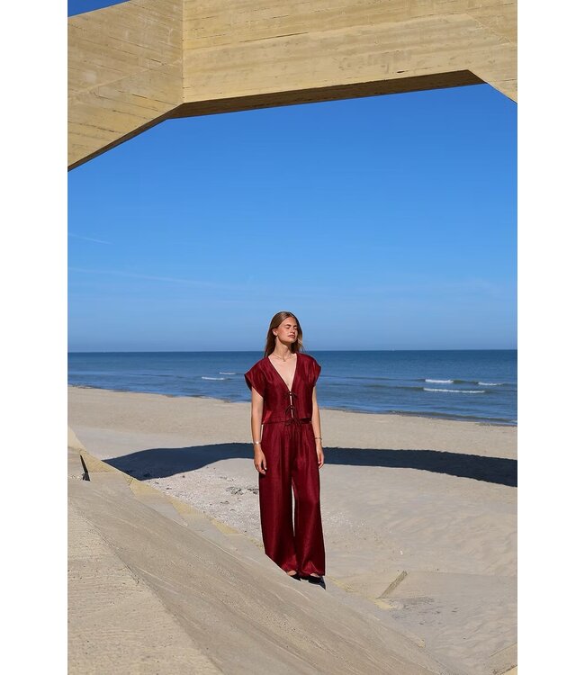 Simply Sil Billie Top Lurex Bordeaux