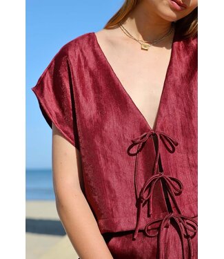 Simply Sil Billie Top Lurex Bordeaux