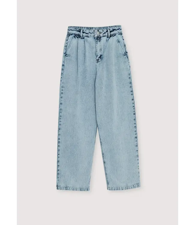 The New Society TNS Pleat Tencel Pants Bleach Denim