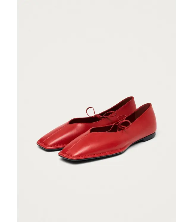 Alohas Sway Red Leather Ballet Flats