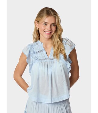 Neo Noir Jayla S Voile Top Light Blue