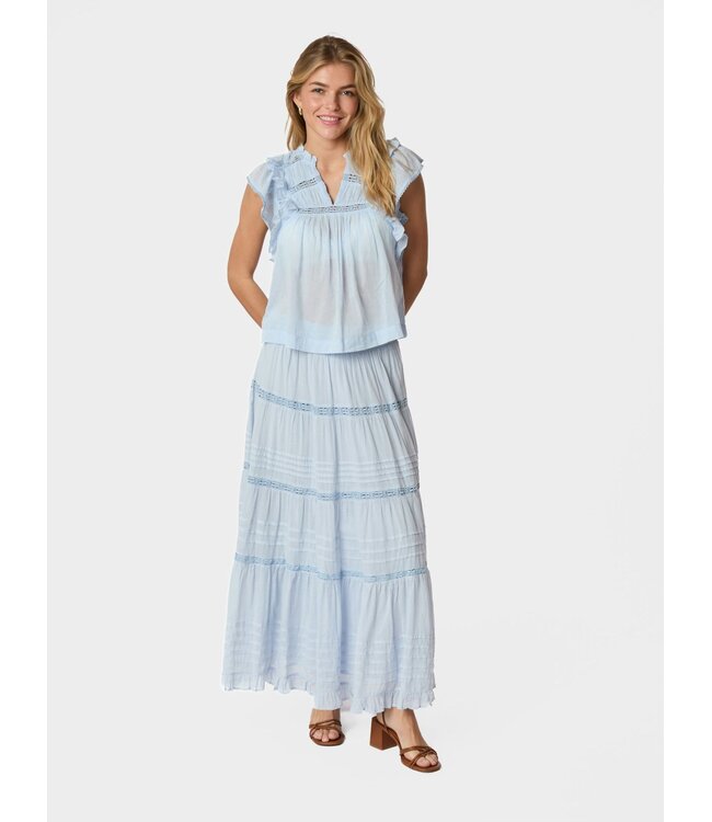 Neo Noir Felicia Voile Skirt Light Blue