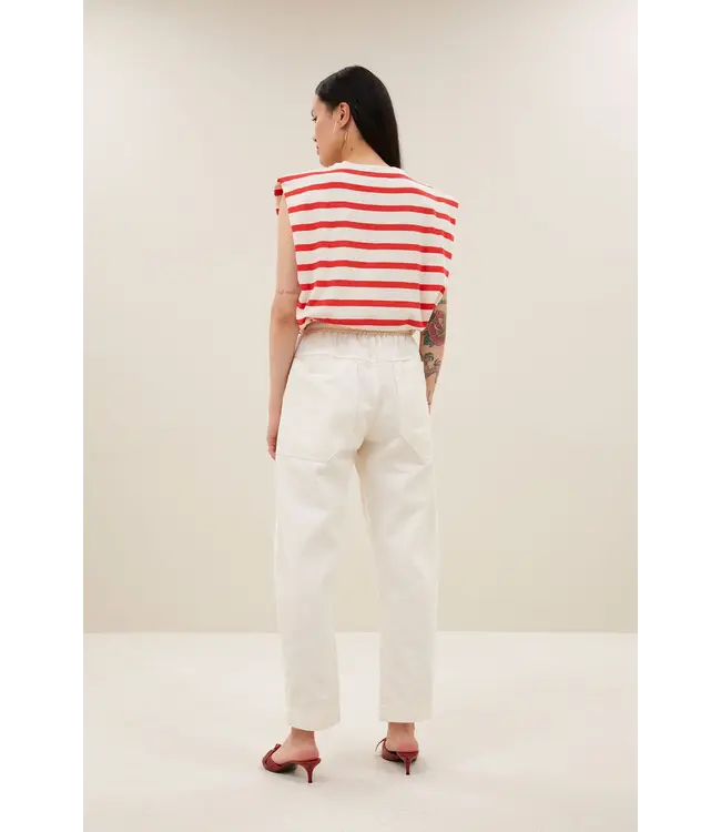 By Bar Diede Stripe Top Poppy Red