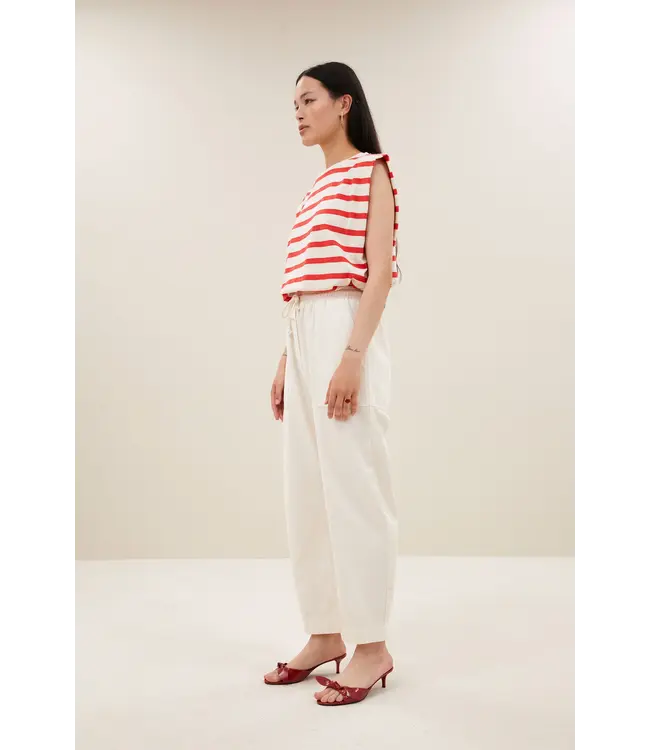 By Bar Diede Stripe Top Poppy Red