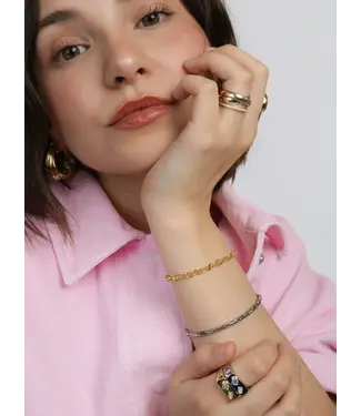 Les Soeurs Mara Linked Snake Bracelet Silver