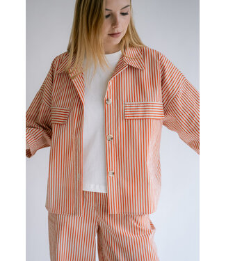 Held Antwerp Marble Blouse Rust Beige Stripe