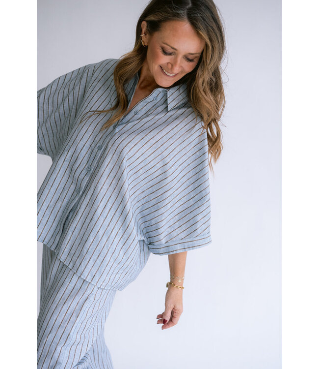 Held Antwerp Morris Blouse Blue Linen