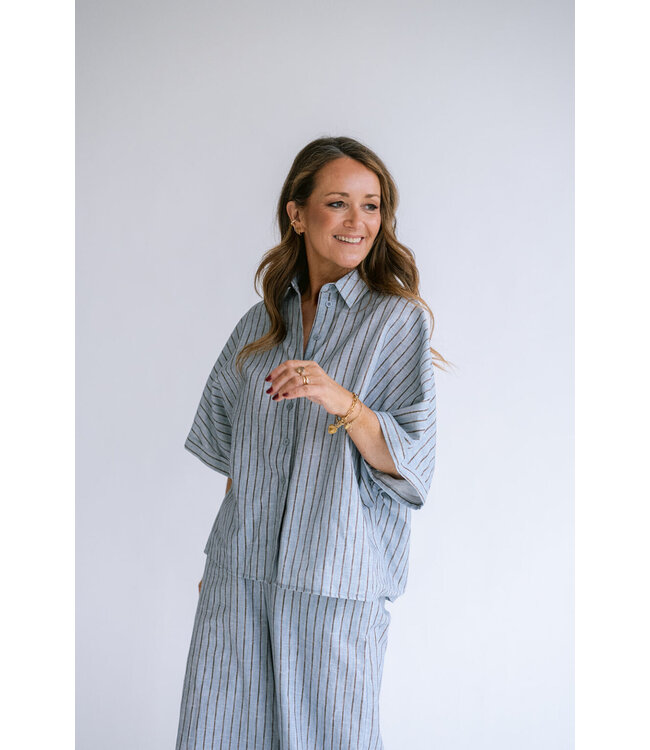 Held Antwerp Morris Blouse Blue Linen