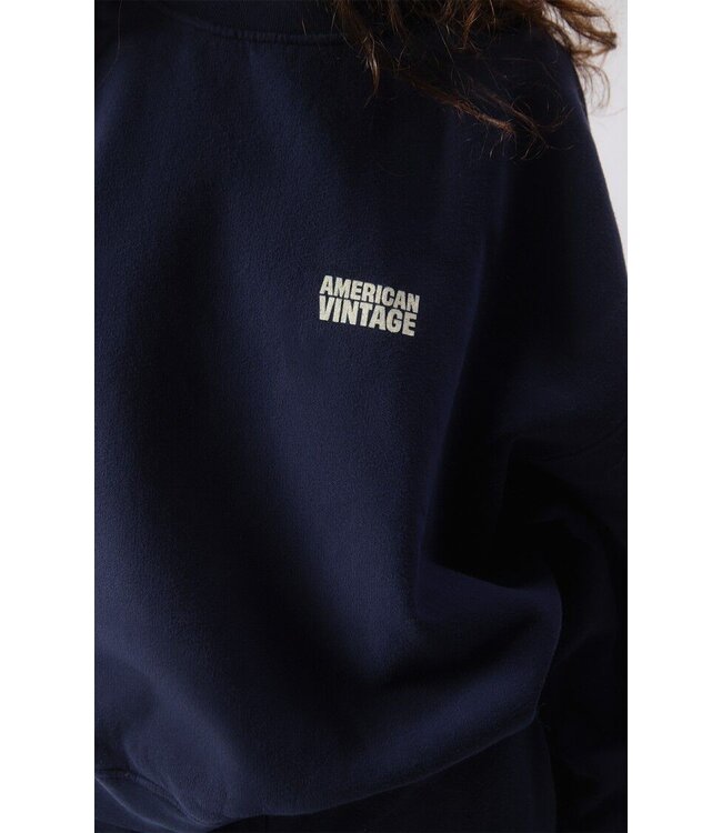 American Vintage Plizzy Sweater Navy Vintage