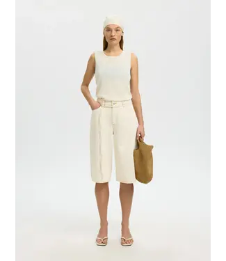 Selected Femme Tenna Bermuda Denim Shorts Egret