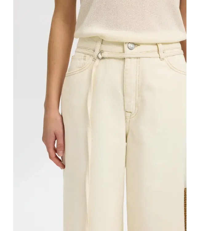 Selected Femme Tenna Bermuda Denim Shorts Egret