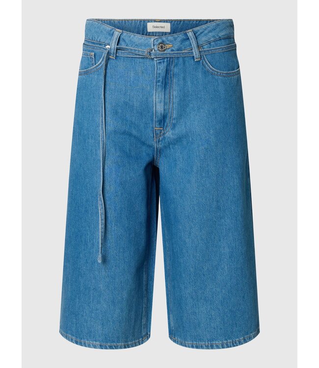 Selected Femme Tenna Bermuda Denim Shorts Blue