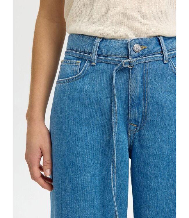 Selected Femme Tenna Bermuda Denim Shorts Blue